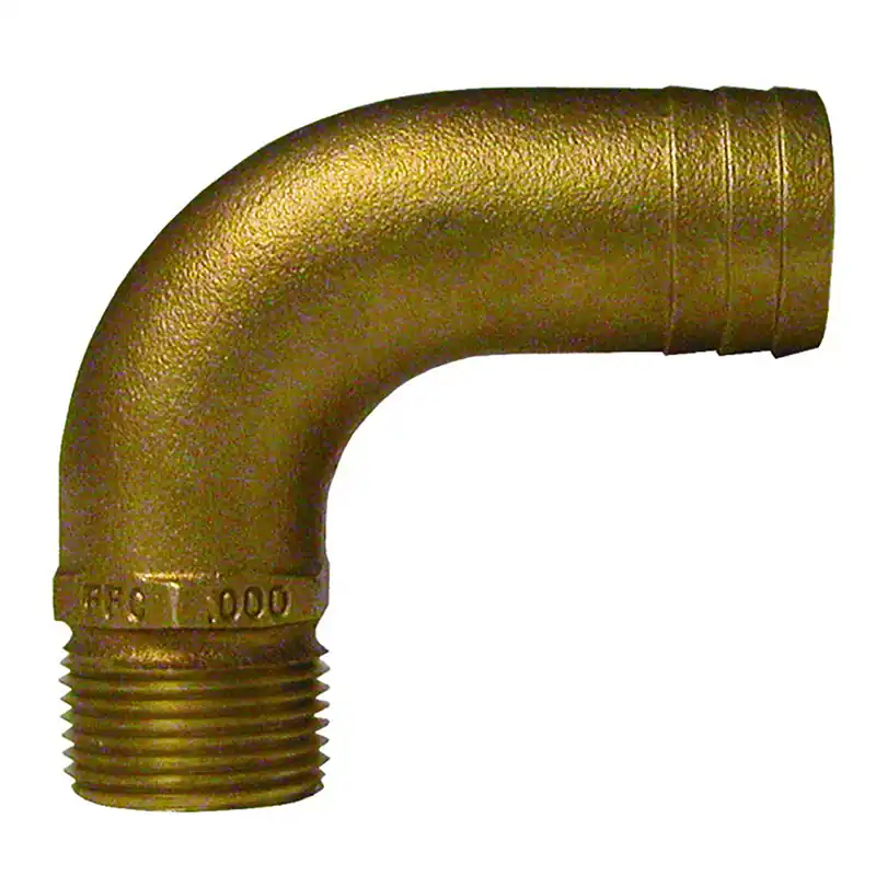 Markdown Groco 2" NPT x 2-1/4" ID Bronze Full Flow 90° Elbow Pipe to Hose Fitting