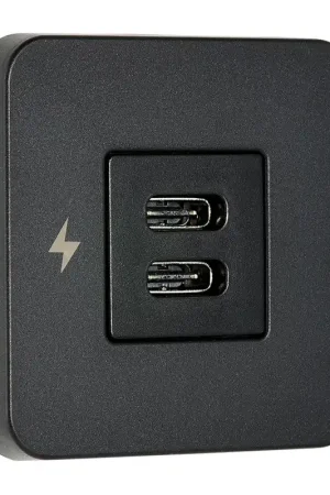 Weekend Sale Scanstrut TILE USB-C Interior Charging Socket - 12/24V - Black Bezel