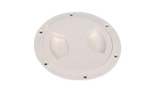 Deck Plate / Inspection Port 5" White Threaded w/o Ring Hassle-Free Returns