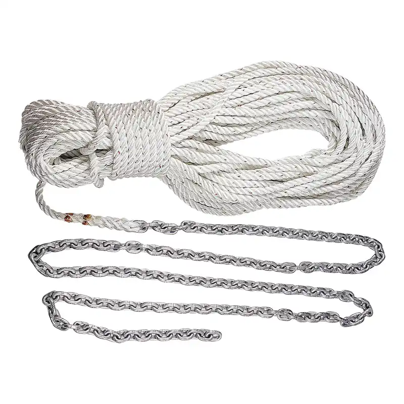 Bargain Lewmar Anchor Rode 5′ of 1/4″ G4 Chain & 100′ of 1/2″ Rope w/Shackle - ConsumerMarineSupply