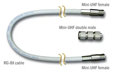 Premium Digital 20ft RG8X W/Mini UHF Female & Mini UHF Double Male - ConsumerMarineSupply