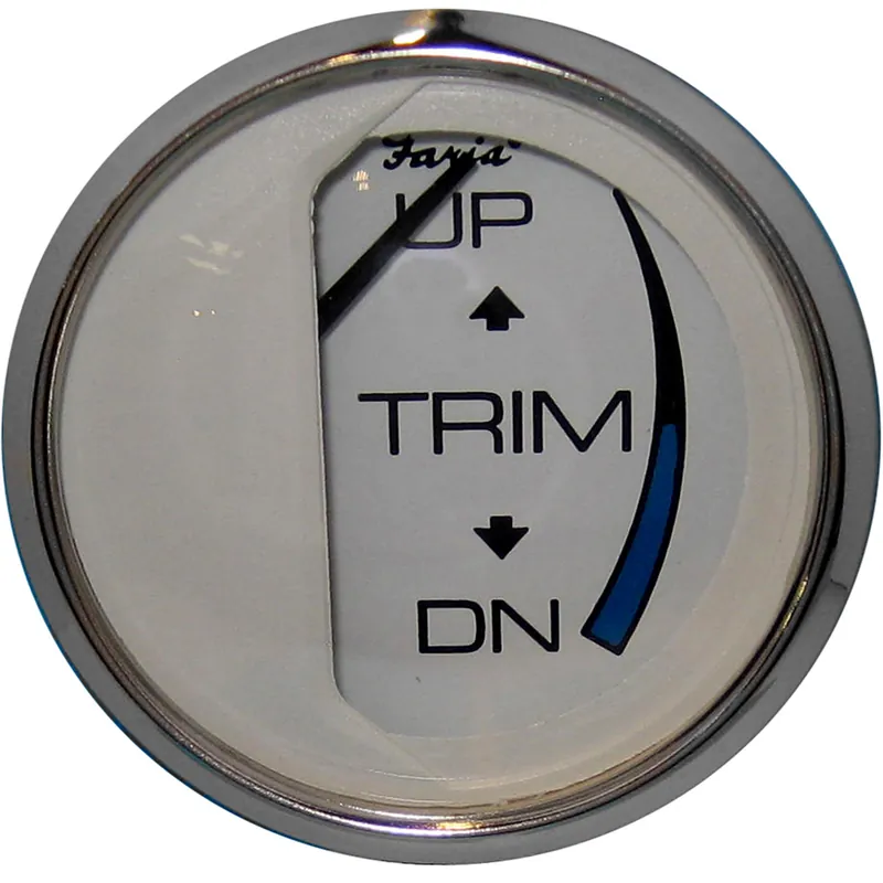Sale Faria Chesapeake White SS 2″ Trim Gauge (Mercury / Mariner / Mercruiser / Volvo DP / Yamaha – '01 and Newer) - ConsumerMarineSupply
