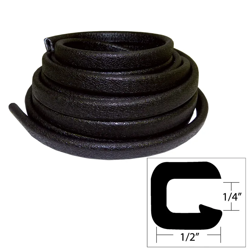 TACO Flexible Vinyl Trim - ¼" Opening x ½"W x 25'L - Black Fresh Stock